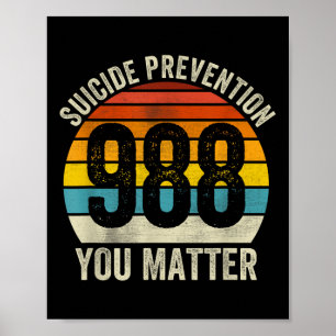 Póster Suicidio de Vintage 788 Prevención del Suicidio de
