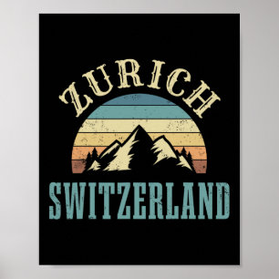 Póster Suiza Alpes Esquiar Montañas Suiza Regalo de Encan