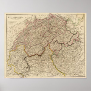 Póster Suiza, montañas