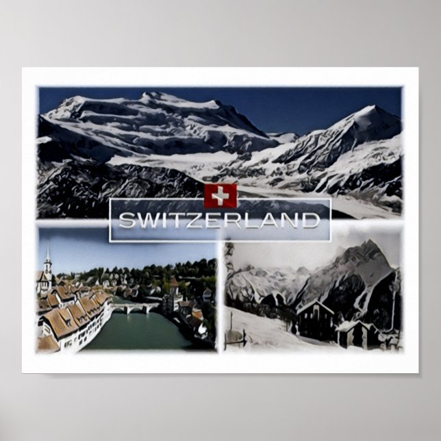 Póster Suiza - Mosaico - (Frente)