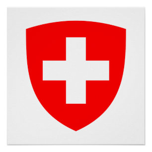 Póster Suiza país escudo armas símbolo emblema suizo