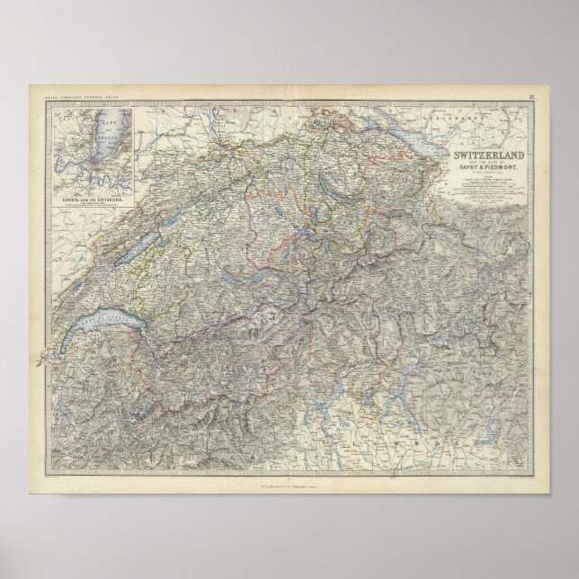 Póster Suiza, Saboya, Piamonte (Frente)
