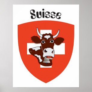 Póster Suiza, Suisse, Svizzera, Svizra, Switzerland