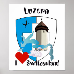 Póster Suiza, Suisse, Svizzera, Svizra, Switzerland