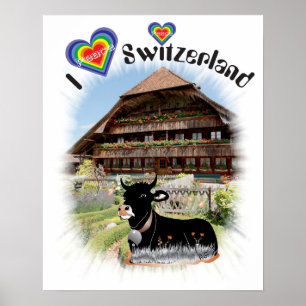Póster Suiza, Suisse, Svizzera, Svizra, Switzerland