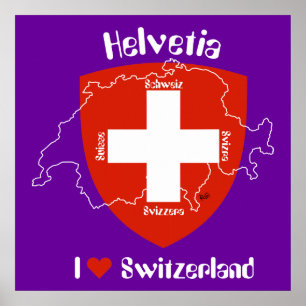 Póster Suiza, Suisse, Svizzera, Svizra, Switzerland