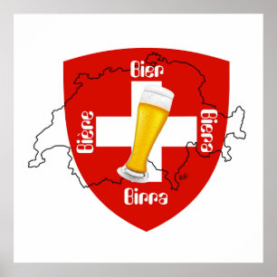 Póster Suiza, Suisse, Svizzera, Svizra, Switzerland