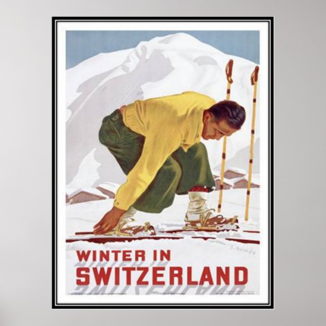 Póster Suiza Vintage - (Frente)