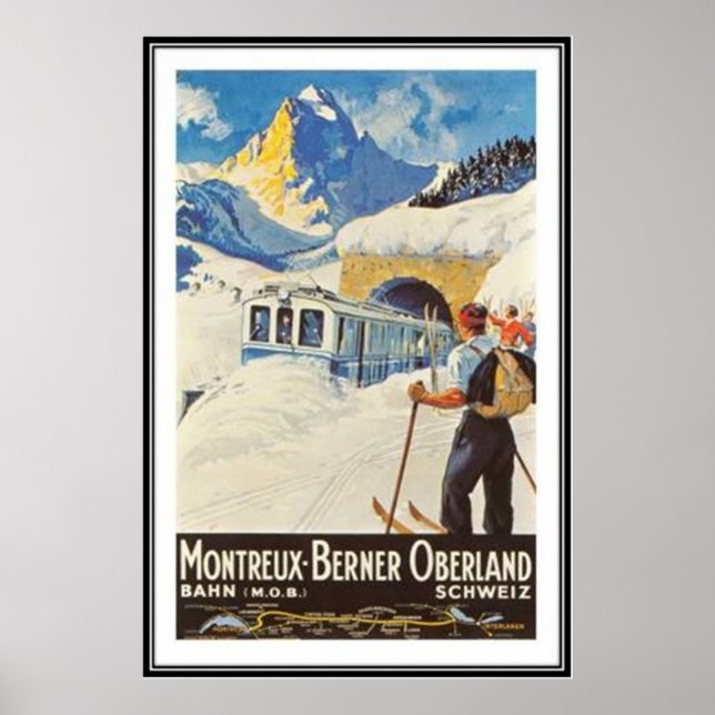 Póster Suiza Vintage - (Frente)