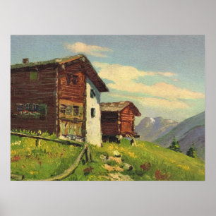 Póster Suiza Vintage, Hochweg, Cargo Saas