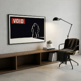 Póster Suizo Minimalista Negro Rojo Blanco Astronauta Esp