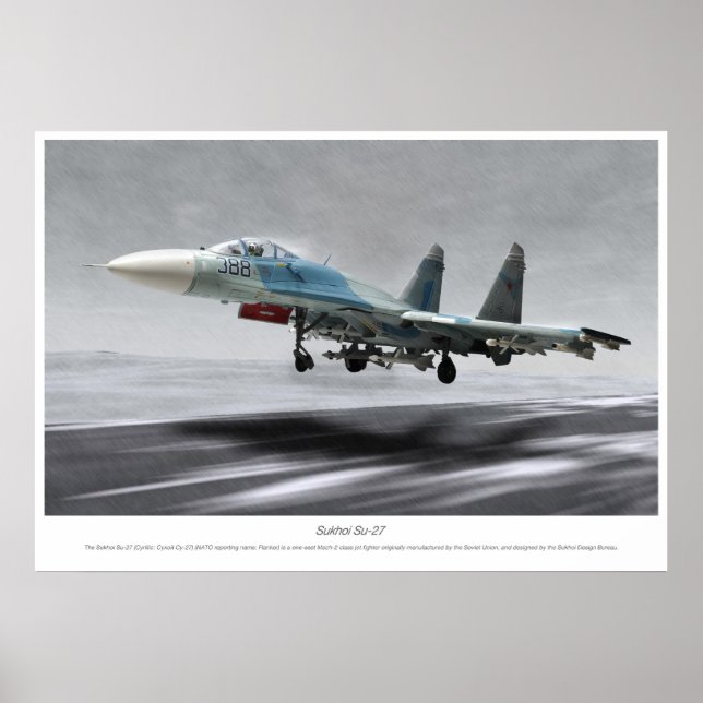 Póster Sukhoi Su-27 "Flanker" (Frente)