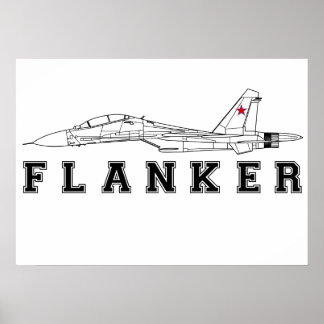 PÓSTER SUKHOI SU-30 FLANKER FUERZA AÉREA RUSA FIGHTER