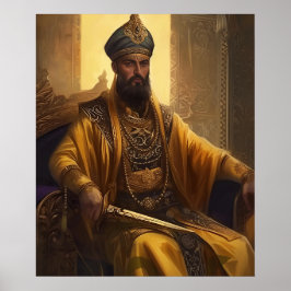 Póster Sultán Otomano En Un Tiro Dorado