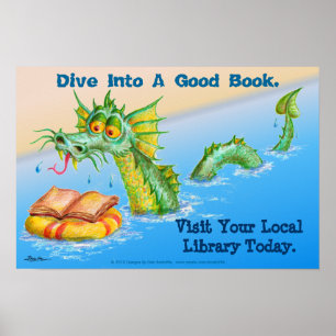 Póster Sumergirse En Un Buen Libro.