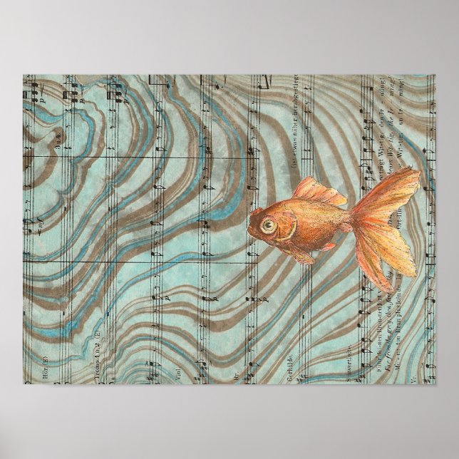 Póster Suminagashi Goldfish (Frente)