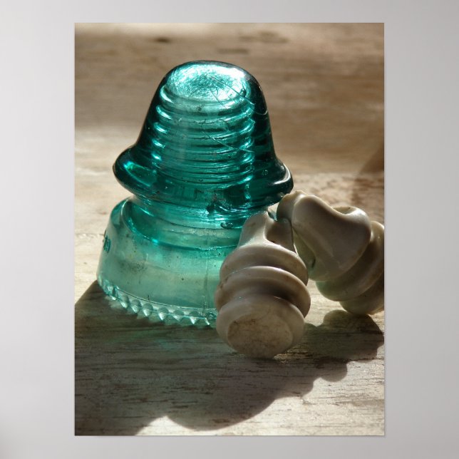 Póster Suministros eléctricos de vidrio de época (Frente)