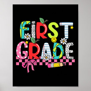 Póster Suministros Preppy Primer Grado Feliz Último Día D