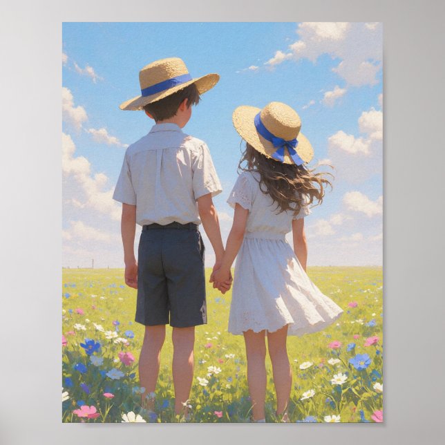 Póster Summer Aesthetic Wall Art | Boy & Girl (Frente)
