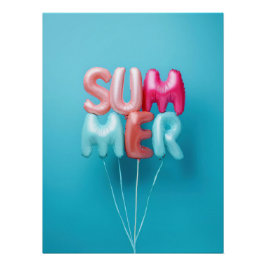 Póster Summer Balloons - Bright and Cheerful Typography