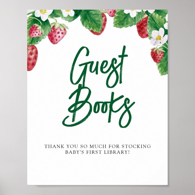 Póster Summer Berry Guest Books Baby Shower (Frente)