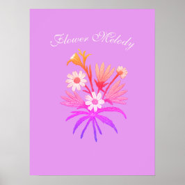 Póster Summer Bouquet Embroidery - Lovely Floral Vintage 