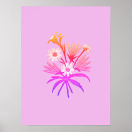 Póster Summer Bouquet Embroidery - Lovely Floral Vintage 