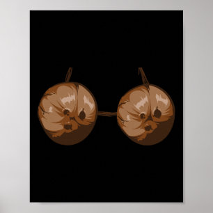 Póster Summer Coconut Bra Halloween Disstume Funny Set