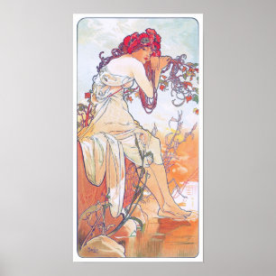 Póster Summer (Cuatro Temporadas), Alphonse Mucha