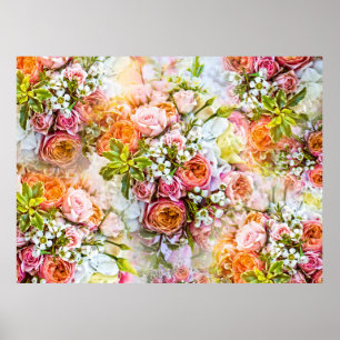 Póster Summer flower background, bouquets of flowers