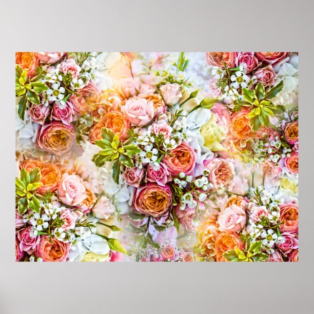 Póster Summer flower background, bouquets of flowers (Frente)