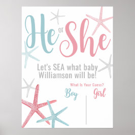 Póster Summer Gender Reveal Party Vote Sign