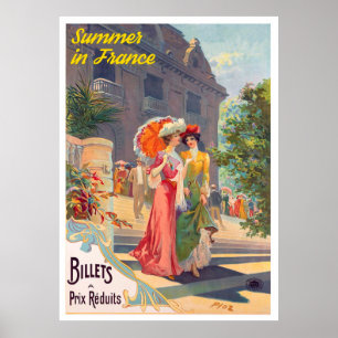 Póster Summer in France, Ladies on a Stroll, Vintage
