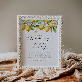 Póster Summer Lemon Baby Shower Qué grande es el Belly de