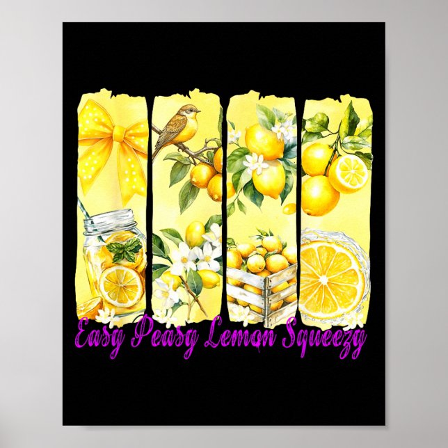 Póster Summer Lemon,coquette Bow Summer Funny Gift Tee Wi (Frente)