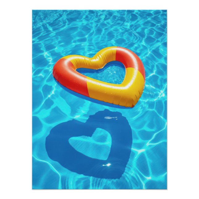 Póster Summer Love Heart Float in Blue Pool (Anverso)