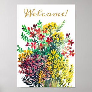 Póster Summer meadow, wild flowers poster