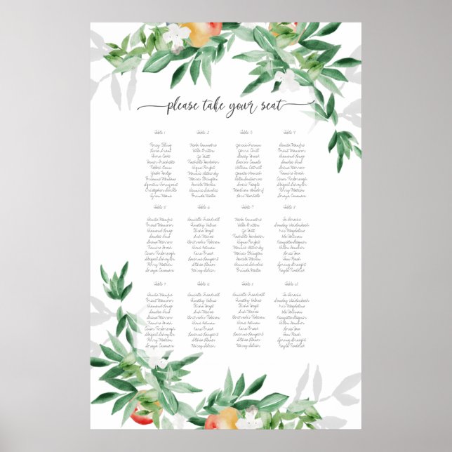 Póster Summer Orchard Seating Plan (Frente)