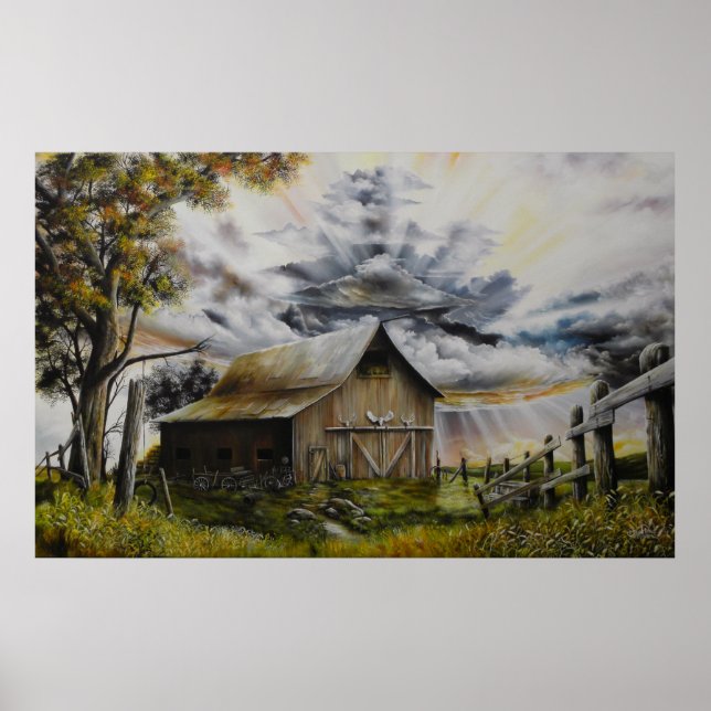 Póster Summer Storm Oil painting Poster (Frente)