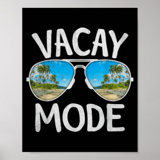 Póster Summer Vacation Sunglasses Palm Tree Beach Vacay