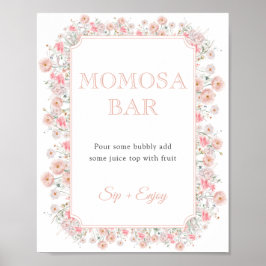 Póster Summer Wildflower Baby Shower Momosa Bar Sign