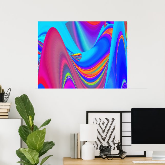 Póster Summerfeeling, Resumen 3D Rainbowart (Oficina en casa)