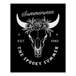 Póster Summerween espantoso tema de fiesta gótico negro