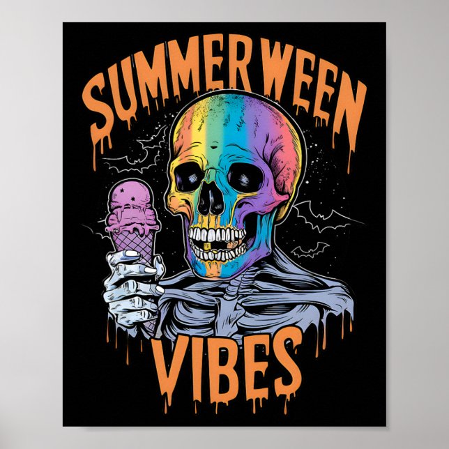 Póster Summerween Halloween Summer Fiesta Costume Funny S (Frente)