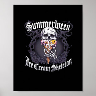 Póster Summerween IceCream Skeleton Classic Trending