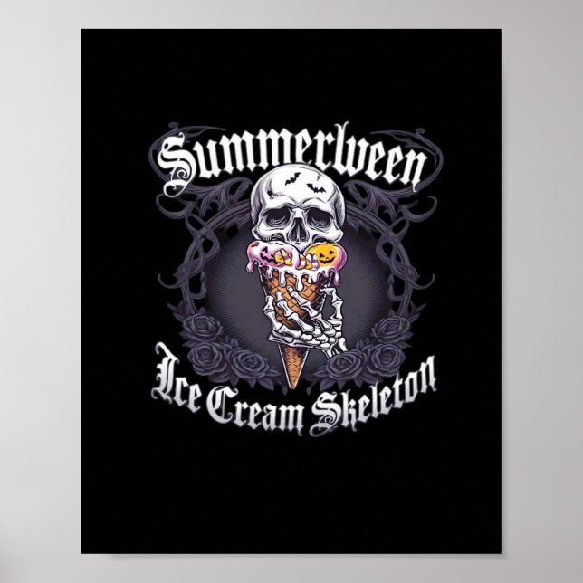 Póster Summerween IceCream Skeleton Classic Trending (Frente)