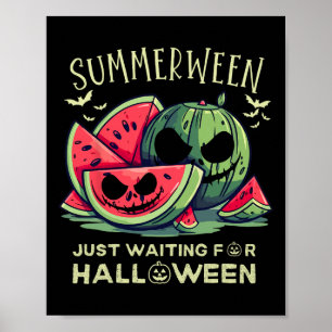 Póster Summerween Sandía Fantasma Halloween Ts Verano Vi