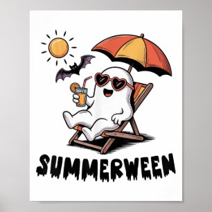 Póster Summerween Un Fantasma Cutáneo Con Vibes De Verano