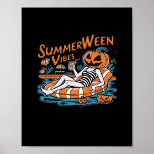Póster Summerween Vibes Para El Espantador Verano, Regalo