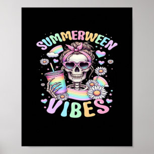 Póster Summerween Vibes Sweet Skeleton Chica Summer Hallo